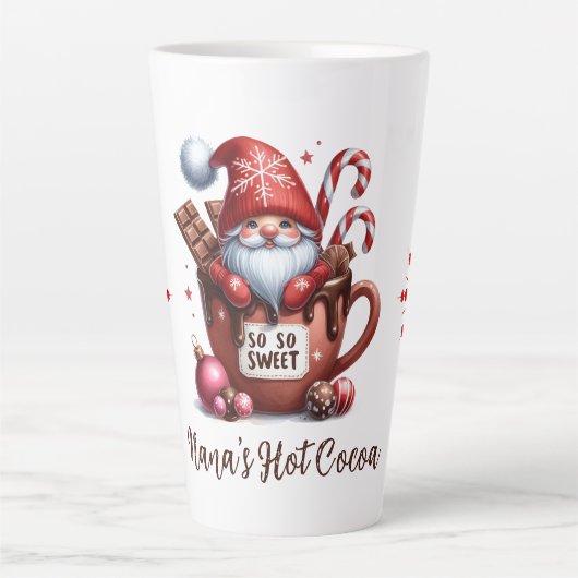 So So Sweet Santa Gnome Latte Mok (Voorkant)