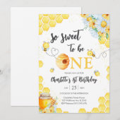 So Sweet To Be One Honey Bee 1st Birthday Kaart (Voorkant / Achterkant)