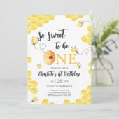 So Sweet To Be One Honey Bee 1st Birthday Kaart (Staand voorkant)