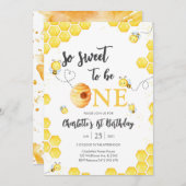So Sweet To Be One Honey Bee 1st Birthday Kaart (Voorkant / Achterkant)