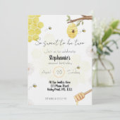 so sweet to be two- bee edit birthday invitation kaart (Staand voorkant)
