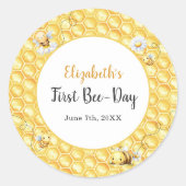 So Sweet To Bee Birthday  Ronde Sticker (Voorkant)