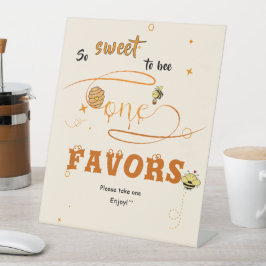 So Sweet To Bee One Honey Bee 1st Birthday Favors Reclamebord Met Voetstuk
