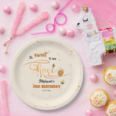 So Sweet To Bee Three Cute Honey Bee 3rd Birthday Papieren Bordje (Feest)