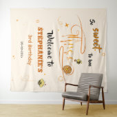 So Sweet To Bee Three Cute Honey Bee 3rd Birthday Wandkleed (In Situ (horizontaal))