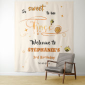 So Sweet To Bee Three Cute Honey Bee 3rd Birthday Wandkleed (In situ)