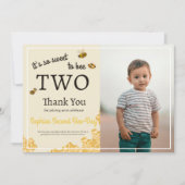 So Sweet To Bee Two 2nd Birthday Honey Bee Photo Bedankkaart (Voorkant)