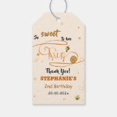 So Sweet To Bee Two Cute Honey Bee 2nd Birthday Cadeaulabel (Achterkant)