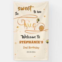 So Sweet To Bee Two Cute Honey Bee 2nd Birthday Spandoek