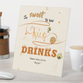 So Sweet To Bee Two Honey Bee 2nd Birthday Drinks Reclamebord Met Voetstuk (Insitu)