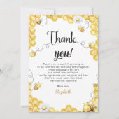 So Sweet To Bee Yellow Birthday Bedankkaart (Voorkant)