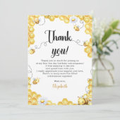 So Sweet To Bee Yellow Birthday Bedankkaart (Staand voorkant)