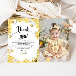 So Sweet To Bee Yellow Birthday Photo Bedankkaart