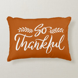 So Thankful Brush Calligraphy Accent Pillow Kussen