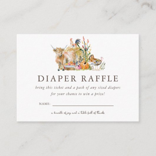So Thankful for You | Baby Shower Diaper Raffle Informatiekaartje (Voorkant)