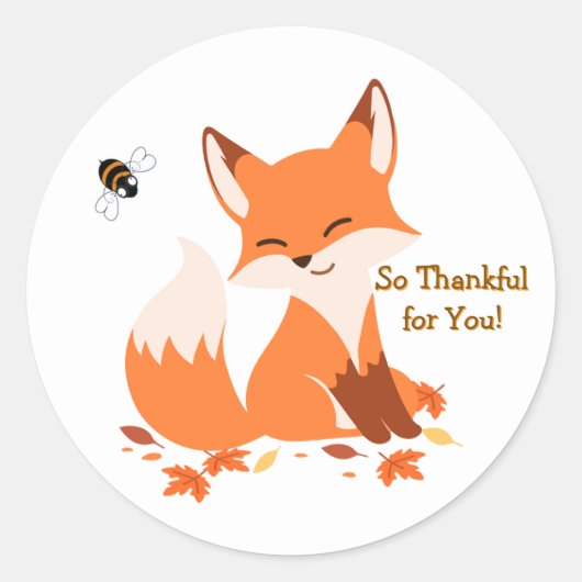 So Thankful for You Fox Sticker (Voorkant)