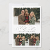  So Very Merry Elegant Script Joyful Family Photo Feestdagenkaart (Voorkant)