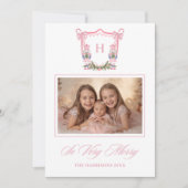 So Very Merry Nutcracker Monogram Crest  Feestdagenkaart (Voorkant)