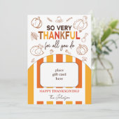 So Very Thankful Fall Thanksgiving Gift Card Holde Kaart (Staand voorkant)