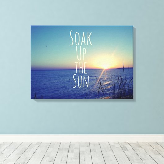Soak up the Sun Quote Beach Canvas Afdruk (Insitu (Houten vloer))