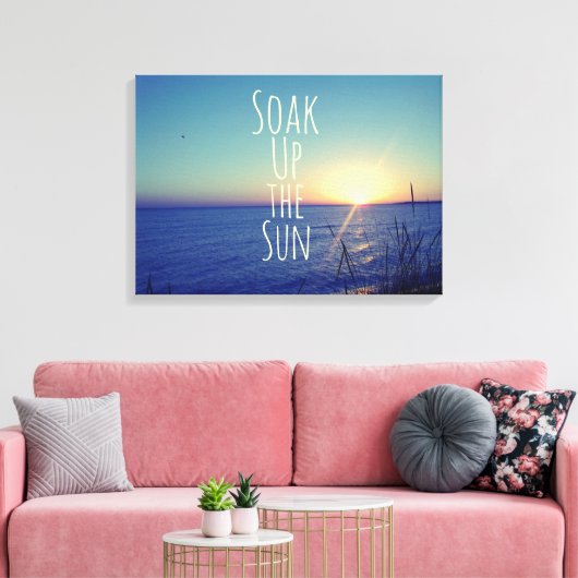Soak up the Sun Quote Beach Canvas Afdruk (Insitu (Woonkamer))