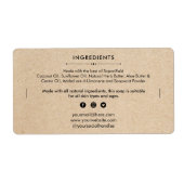 Soap Bar Ingrediënten Lijst Productlabel Sticker (Voorkant)