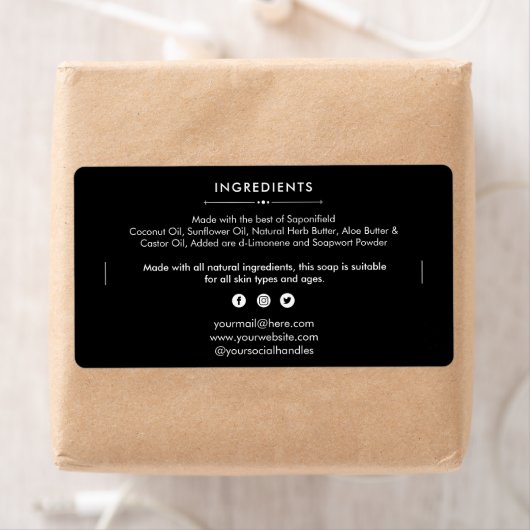 Soap Bar Ingrediënten Lijst Productlabel Sticker (Insitu)