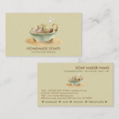 Soap Bath tub green bubble Visitekaartje (Voorkant / Achterkant)