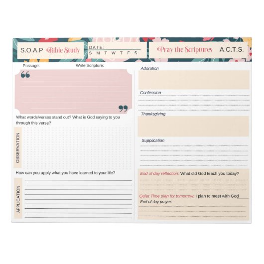SOAP Bible Study Journal Notitieblok (Voorkant)