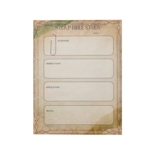SOAP Bijbelstudienotitieblok Notitieblok (Linkerzijde)