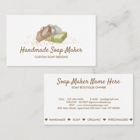 Soap Brand Homemade Visitekaartje (Voorkant / Achterkant)
