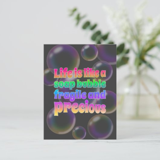 Soap Bubble | broos en kostbaar Briefkaart (Staand voorkant)