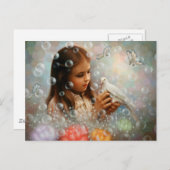 Soap Bubble Girl Briefkaart (Voorkant / Achterkant)