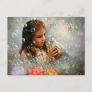 Soap Bubble Girl Briefkaart