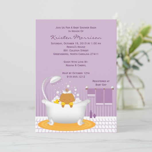 Soap Bubbles Baby shower Uitnodiging (Staand voorkant)