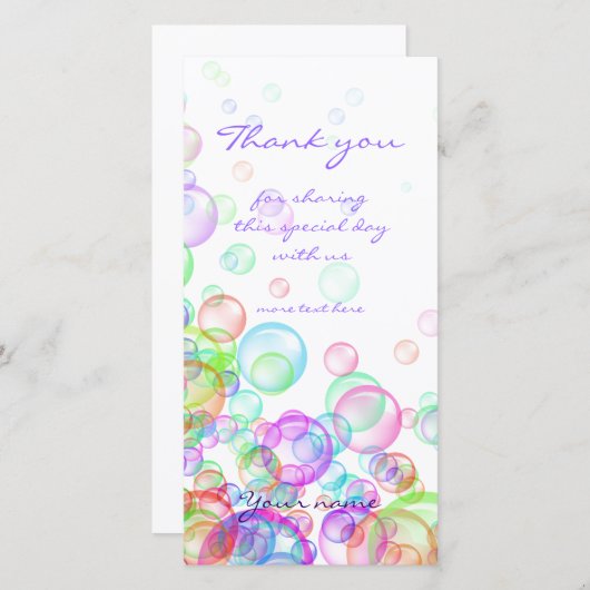 Soap Bubbles Bedankkaart (Voorkant / Achterkant)