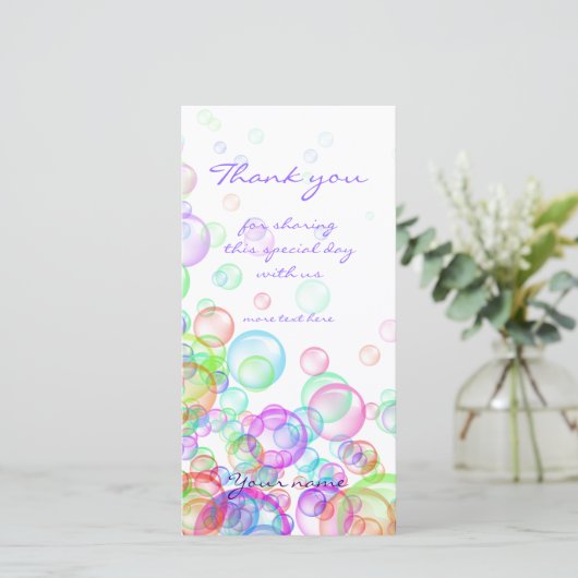 Soap Bubbles Bedankkaart (Staand voorkant)