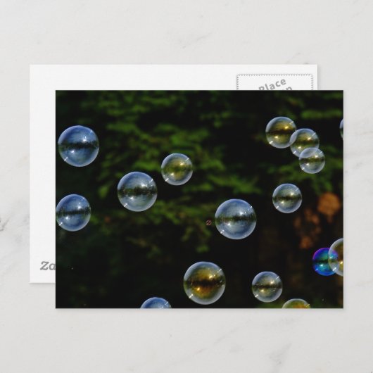 SOAP BUBBLES BLACK ACHTERGROND BUBBLY FOTOGRAPHY D BRIEFKAART (Voorkant / Achterkant)
