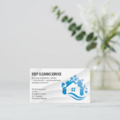 Soap Bubbles House Cleaning Logo Visitekaartje (Staand voorkant)