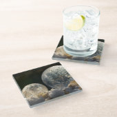 Soap Bubbles Ice Crystal Winter Foto, bevroren Glazen Onderzetter (Schuin)