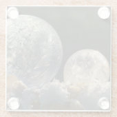 Soap Bubbles Ice Crystal Winter Foto, bevroren Glazen Onderzetter (Achterkant)