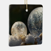 Soap Bubbles Ice Crystal Winter Foto, bevroren Keramisch Ornament (Rechts)
