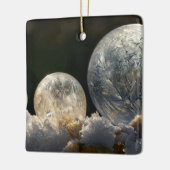 Soap Bubbles Ice Crystal Winter Foto, bevroren Keramisch Ornament (Links)