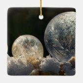 Soap Bubbles Ice Crystal Winter Foto, bevroren Keramisch Ornament (Achterkant)