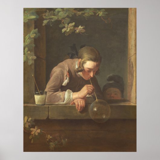 Soap Bubbles - Jean-Siméon Chardin Fine Art Poster (Voorkant)