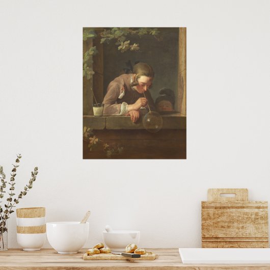 Soap Bubbles - Jean-Siméon Chardin Fine Art Poster (Keuken)