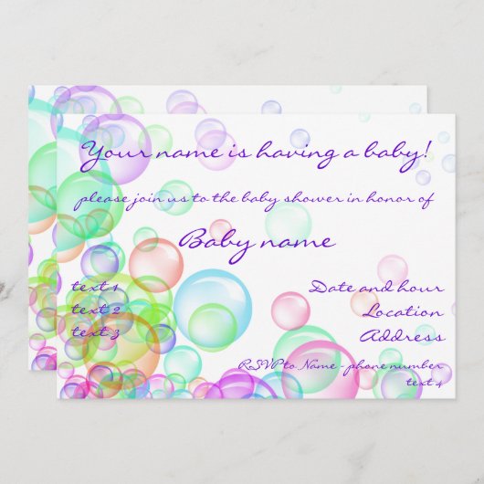 Soap Bubbles Kaart (Voorkant / Achterkant)