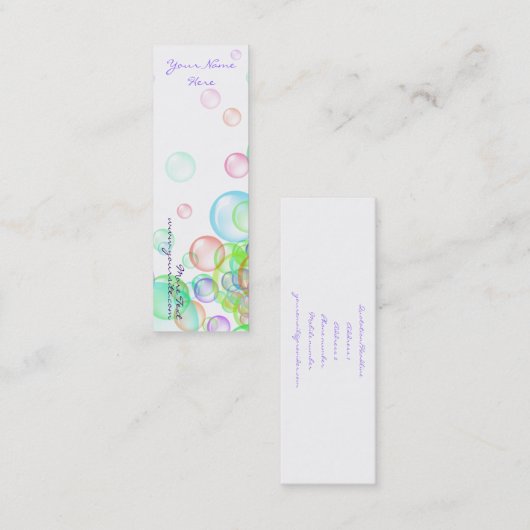 Soap Bubbles Mini Visitekaartje (Voorkant / Achterkant)