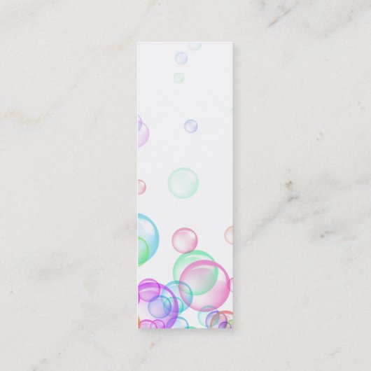 Soap Bubbles Mini Visitekaartje (Achterkant)