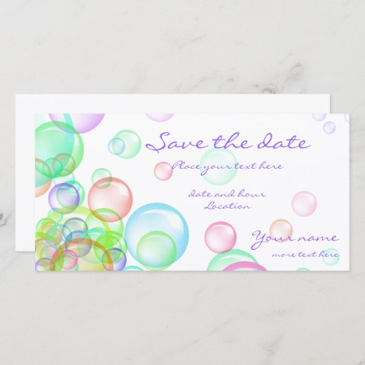 Soap Bubbles Save The Date (Voorkant / Achterkant)